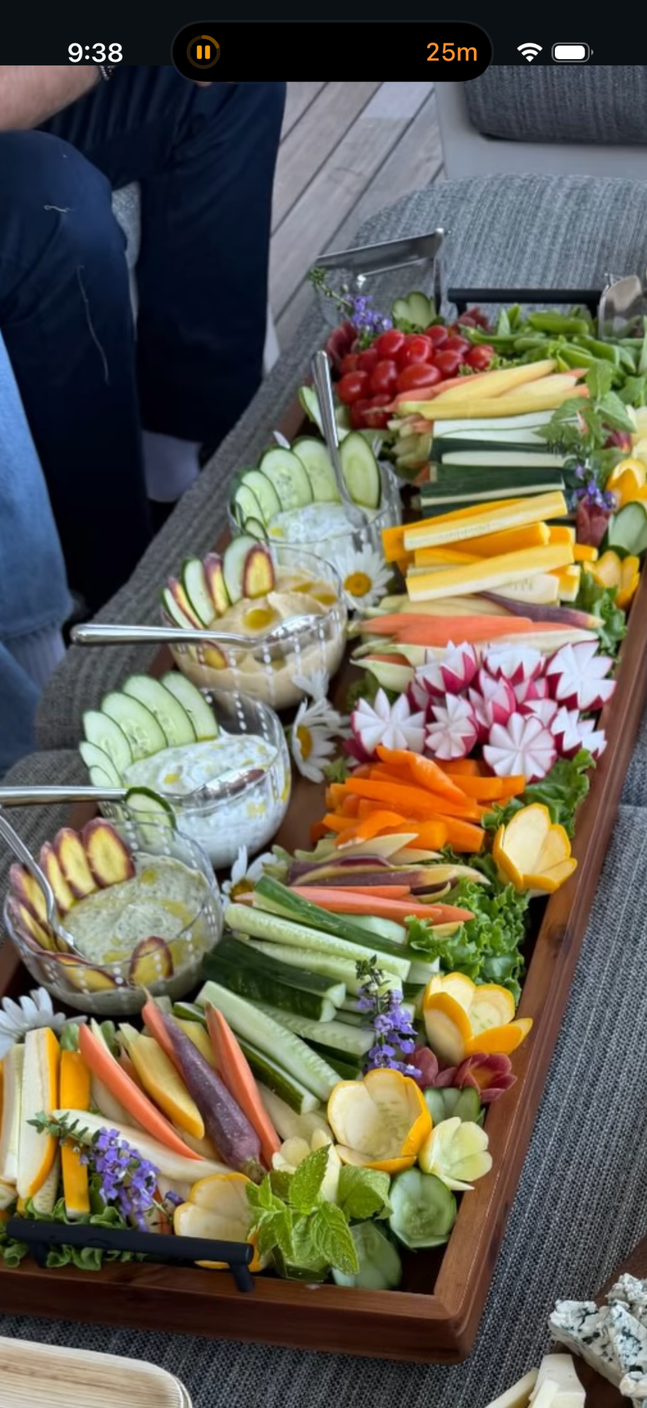 Signature crudité board detail