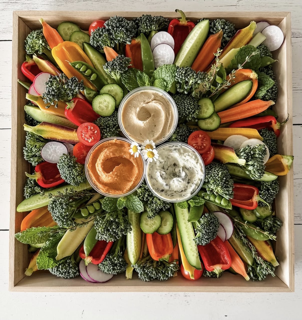 Luxury wedding catering — crudité platter